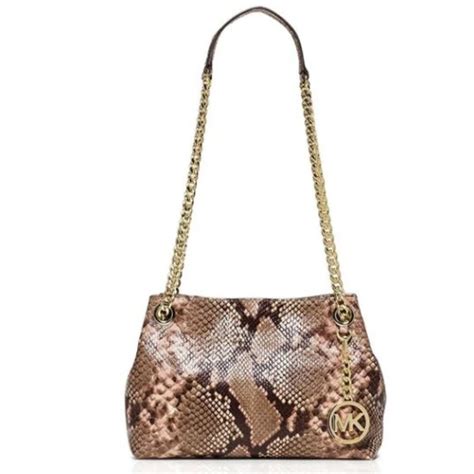 Michael Kors Jet Set Embossed Python Crossbody Purse With